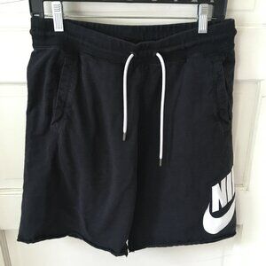 Nike Mens Aw77 French Terry FT GX 1 Alumni Shorts 100% Cotton Black/White Medium